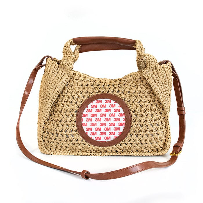 Crochet Tote with Camel Leather Trim