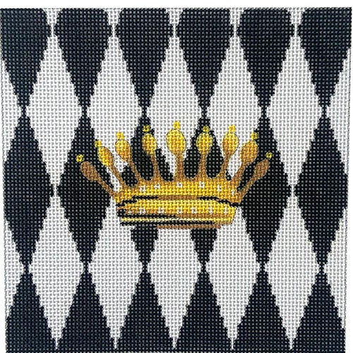 Crown on Black & White Harlequin