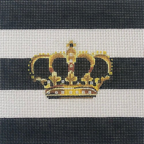 Crown on Black & White Stripes