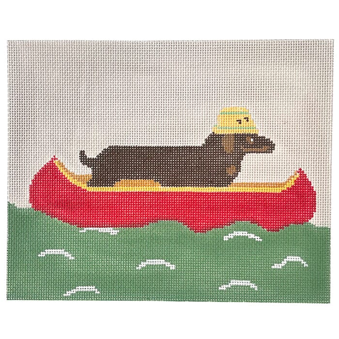 Dachshund in Canoe