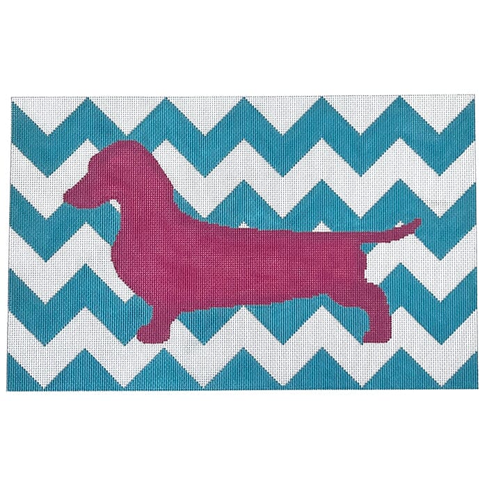 Dachshund Pink and Aqua