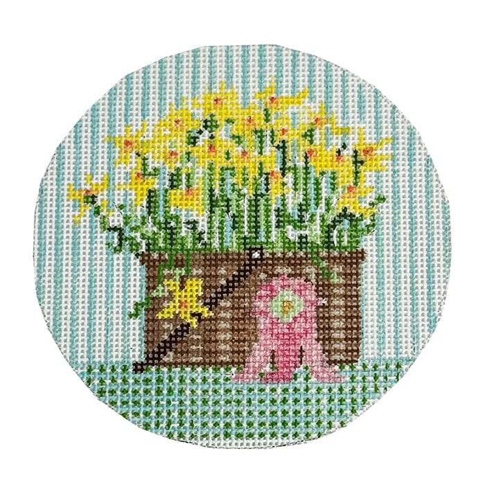 Daffodils Basket Round