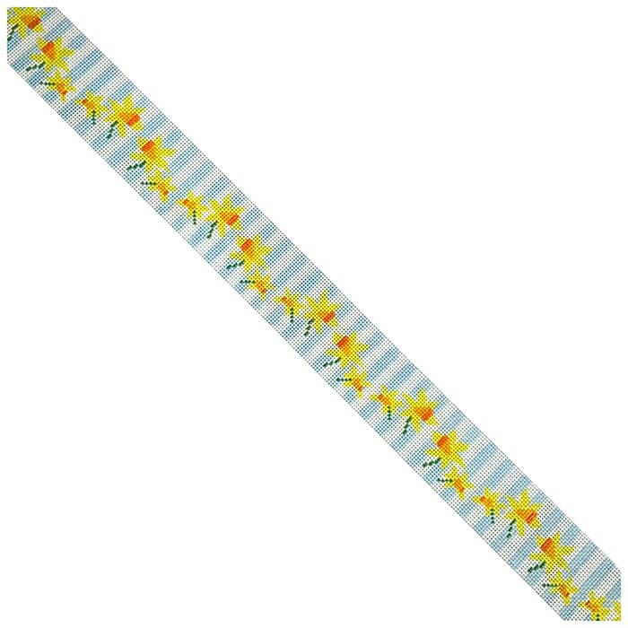 Daffodils Belt on Blue Stripes
