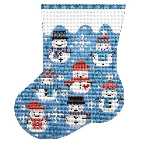Blue Snowman Mini Stocking