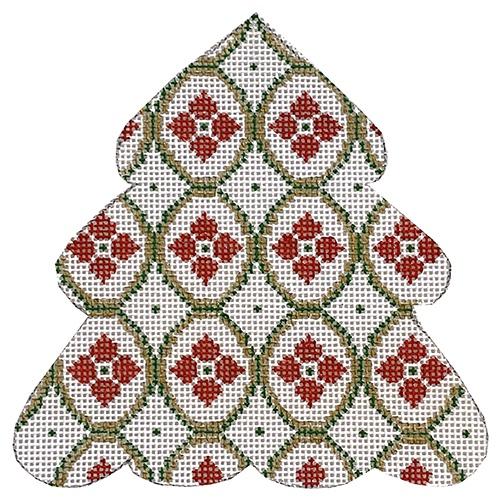 Christmas Tree - Poinsettias Tree with Stitch Guide
