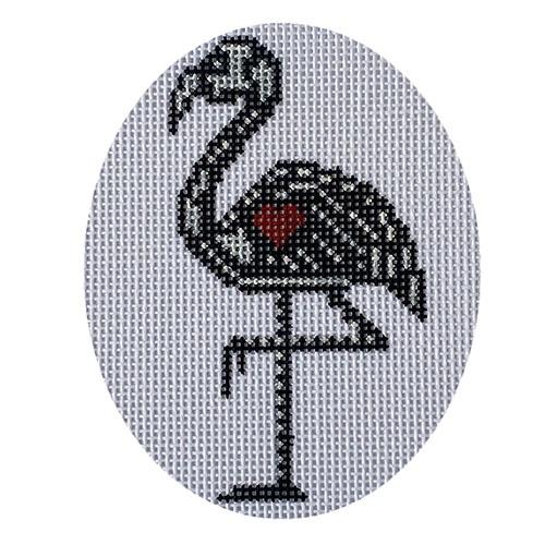 Flamingo Black with Heart
