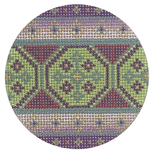 Purple & Mint Geometric Round #24