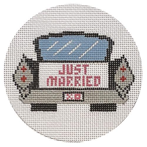 Just Married Cadillac Round