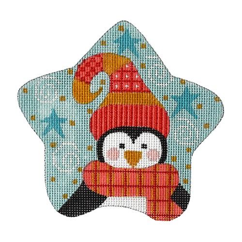 Penguin with Plaid Scarf Star