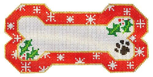 Red Snowflake Bone Ornament