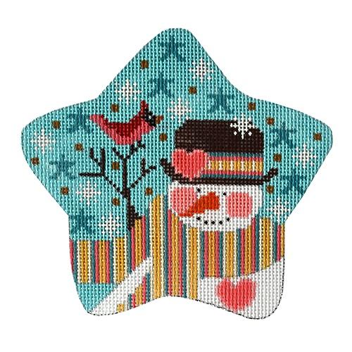 Snowman with Heart Hat Star