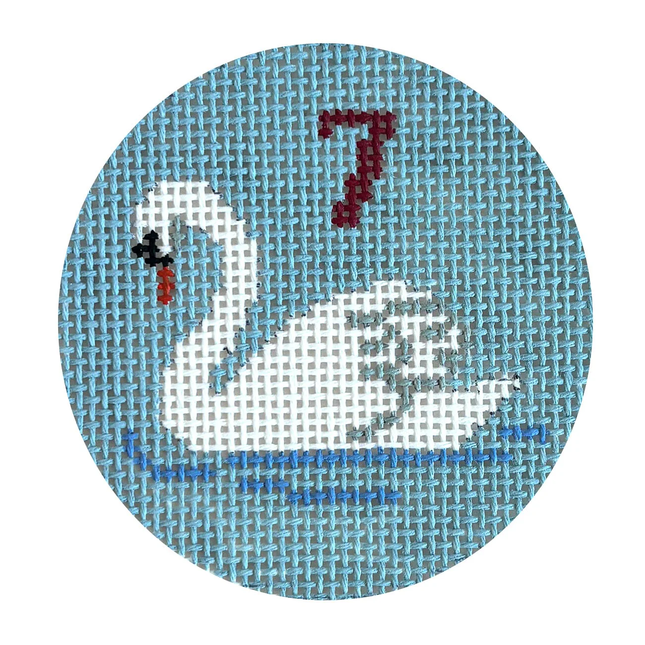 Twelve Days, 7 Swans Swimming, 2.5" Round