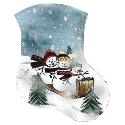 Snowman and Sled Mini Sock LK