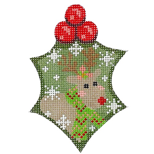 Reindeer Holly on 13 mesh