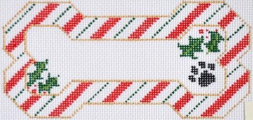 Candy Cane Bone Ornament