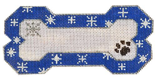 Blue Snowflake Bone Ornament