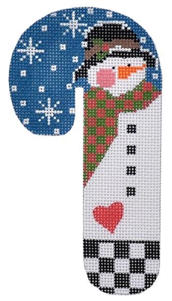 Black Hat Heart Snowman Candy Cane on 18