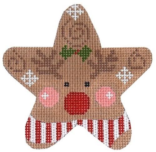 Red Striped Reindeer Star on 13