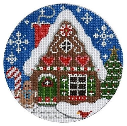 Gingerbread House with Snowflakes Ornament