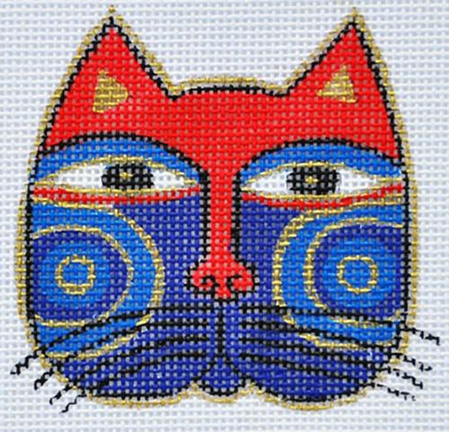 Cat Face - Red & Blue