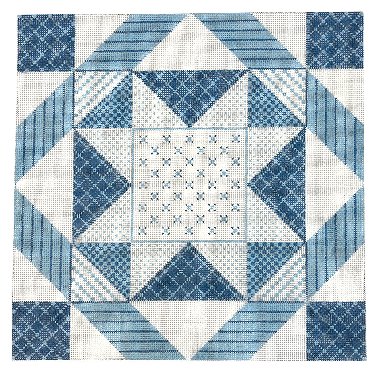 Denim Patchwork Star, 14x14 Quilt
