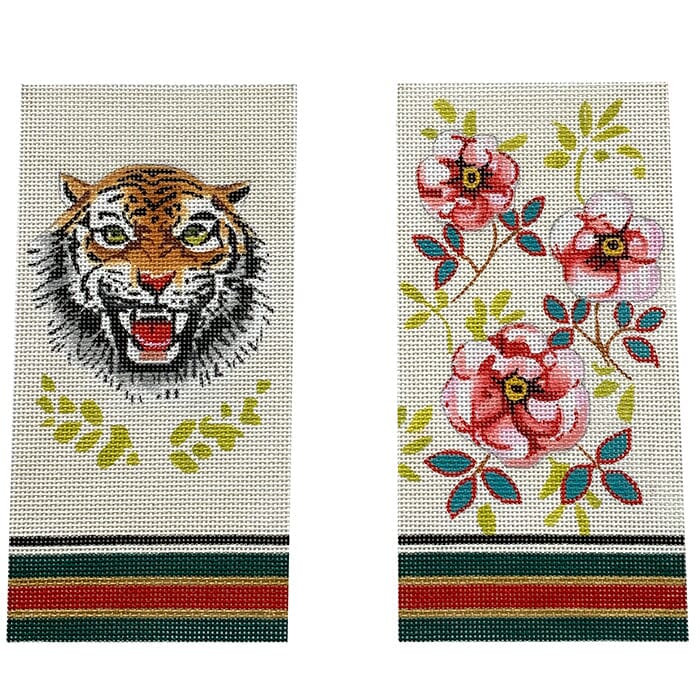 Designer Tiger and Floral Eyeglass Case