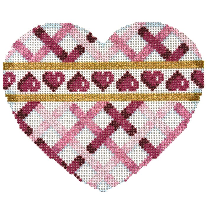 Diagonal Woven/Hearts Heart
