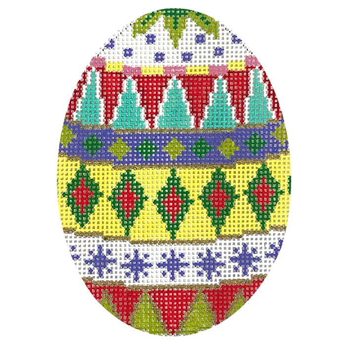 Diamond Bands, Pastels, 4" Egg