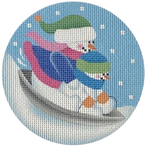 Disc Sledding Snowmen Round