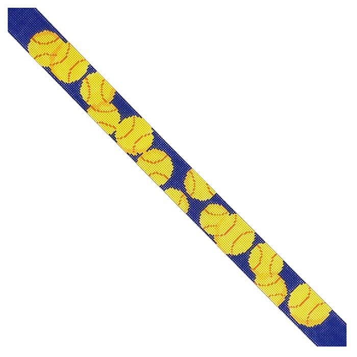 Dog Collar: Tennis Balls on Blue - Design End to End