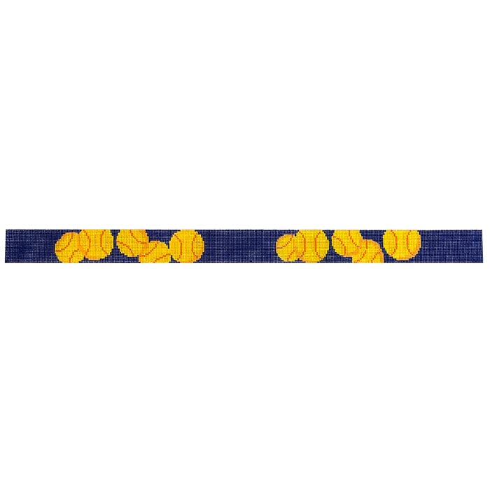 Dog Collar: Tennis Balls on Blue - Room for Name