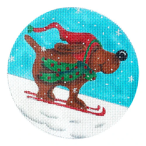 Dog Skiing Round