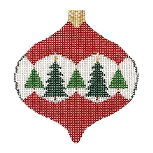 Xmas Ball with Trees Ornament