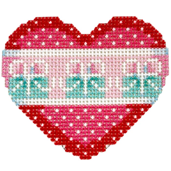 Dots/Blue Boxes Mini Heart