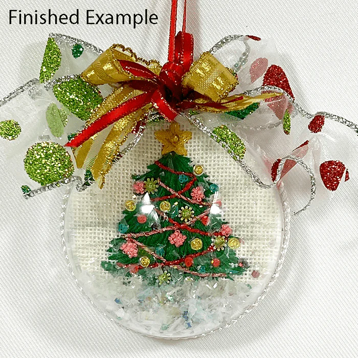 Dove & Olive Branch Ornament with Clear Dome & Confetti - Image 2