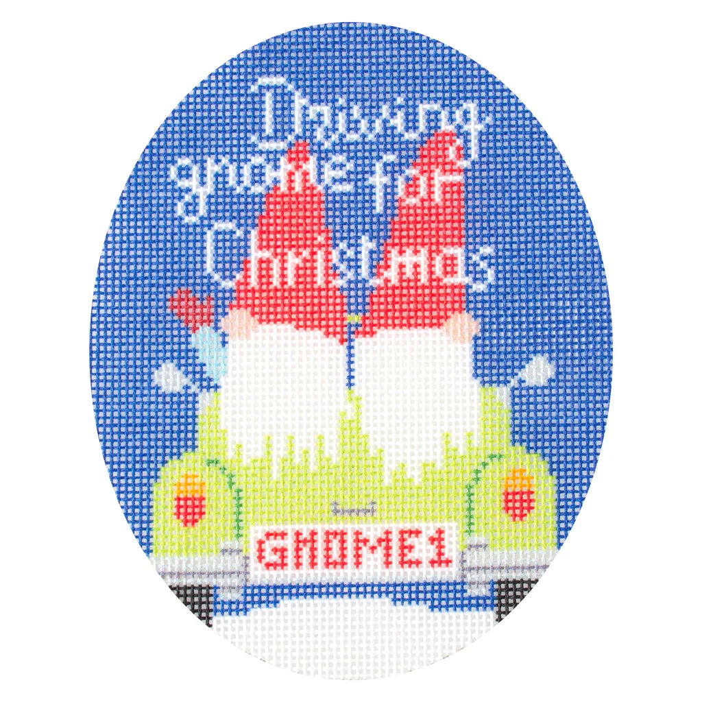 Driving Gnome for Christmas Canvas with Stitch Guide