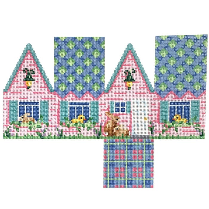Easter Cottage Blue Lattice Roof