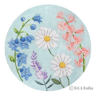 English Garden Round - Blue & Purple