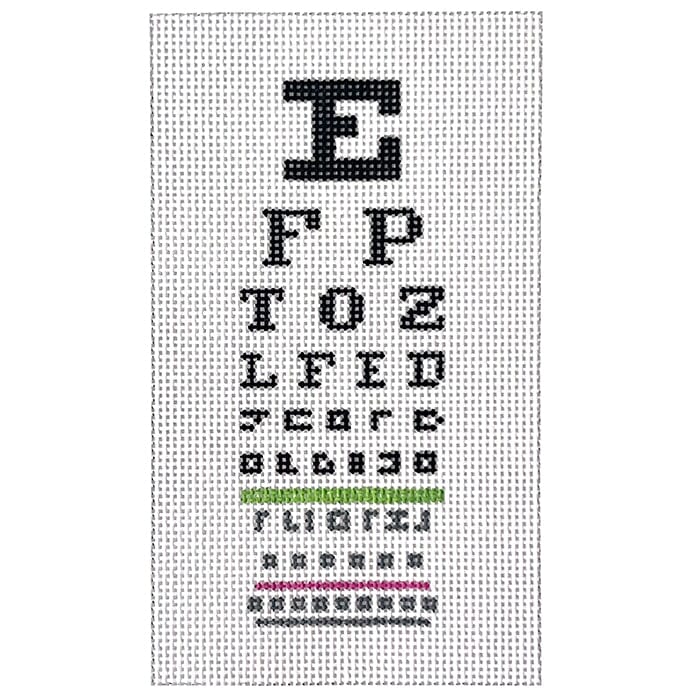 Eye Chart Eyeglass Case on 13 mesh