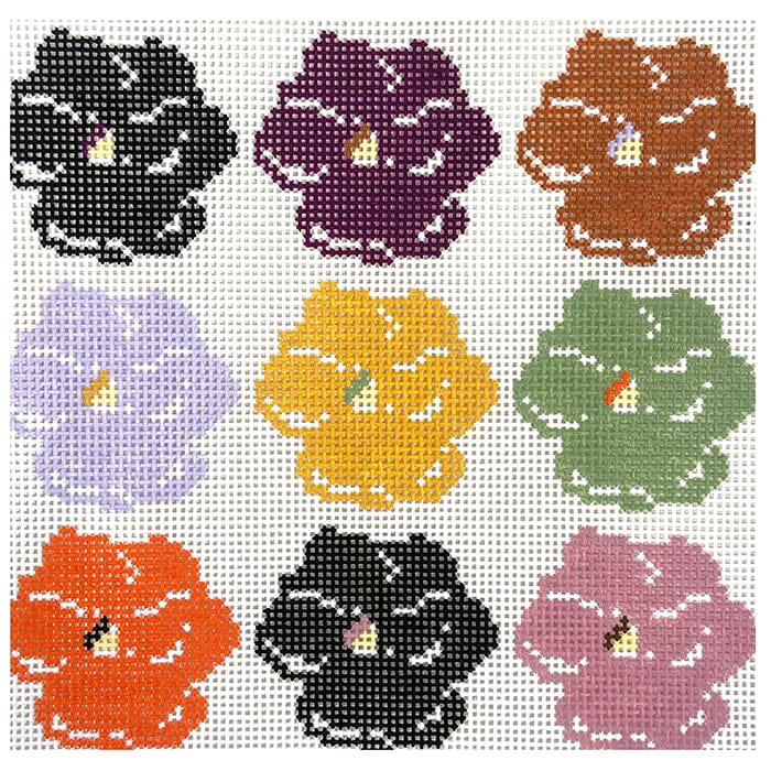 Fall Pansy Block 8x8