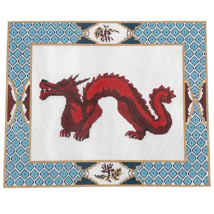 Fish Scale Red Dragon Pillow