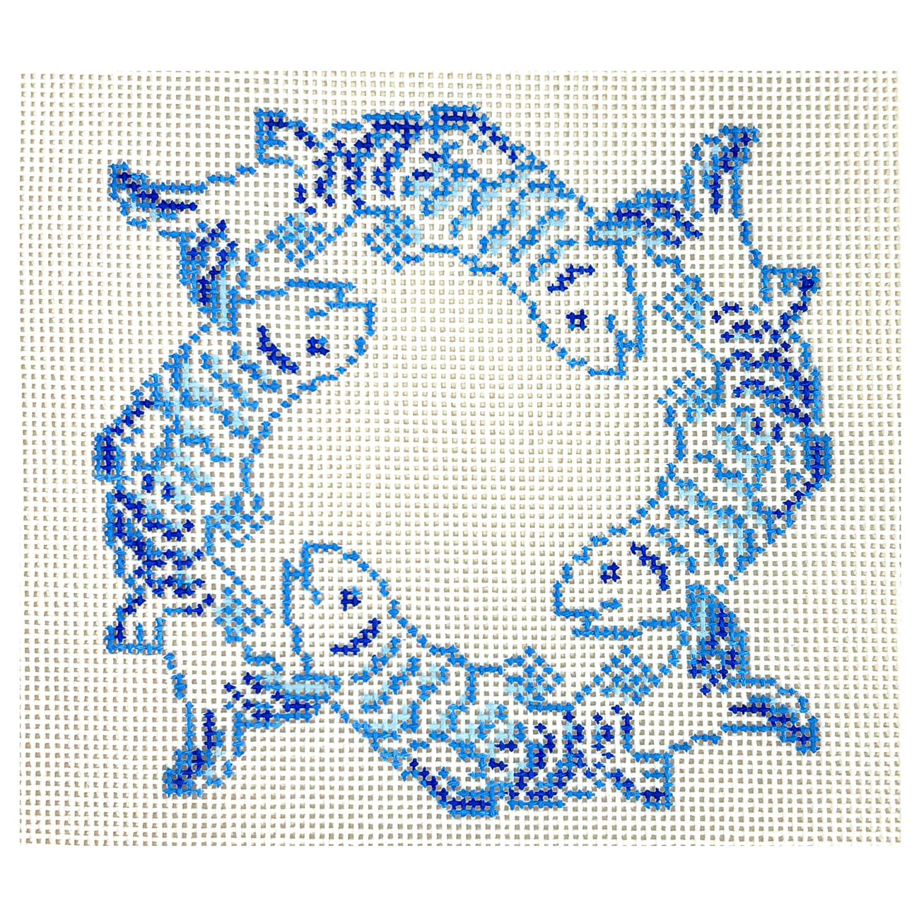 Blue and White Fish Wreath