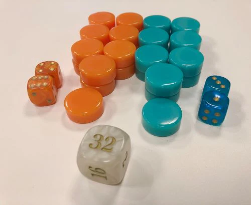 Fishy II 3-Part Backgammon Set on 18 with Dice Cups, Dice & Game Pieces - Image 4