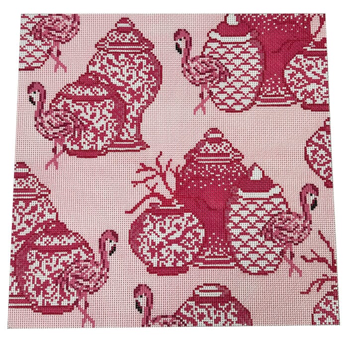Flamingos and Fire Square 12"