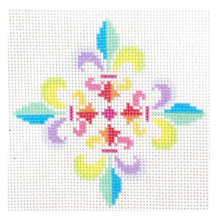Fleur de Lis Rainbow Quad