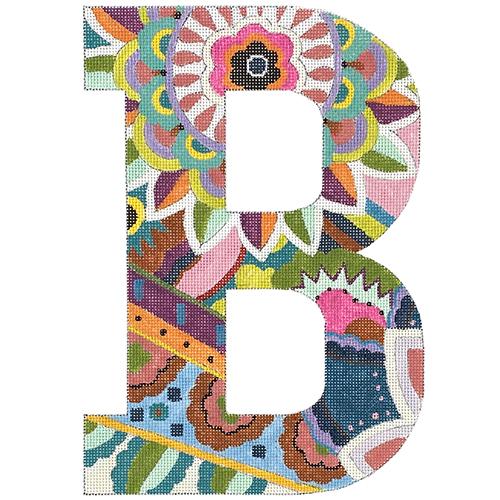 Floral 12" Monogram Letter B on 13