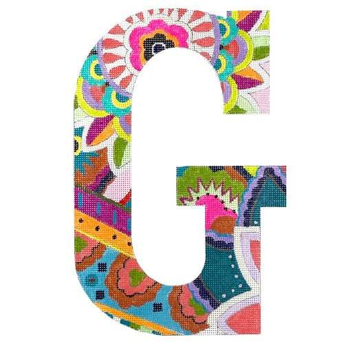 Floral 12" Monogram Letter G on 13