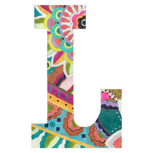 Floral 12" Monogram Letter L on 13