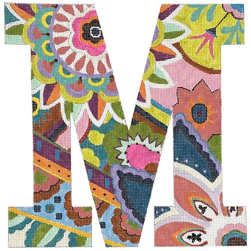 Floral 12" Monogram Letter M on 13