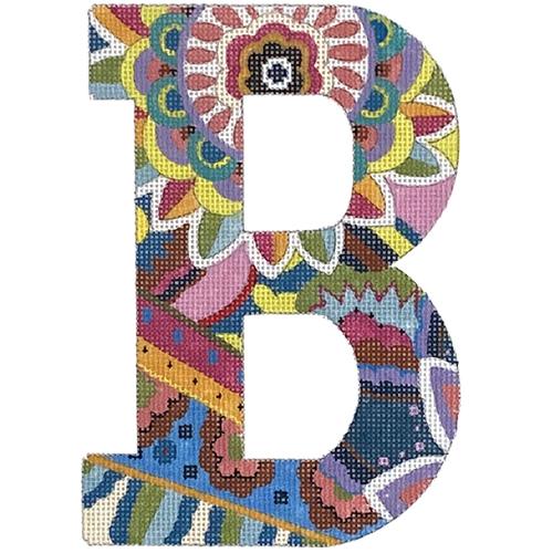 Floral 6" Monogram Letter B